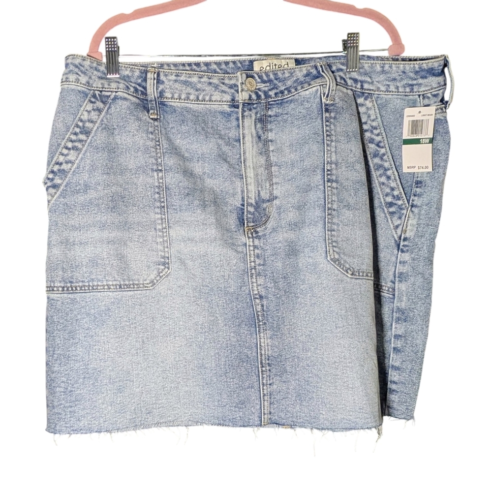 Edited by Remi Bader Light Wash Denim Skirt 18W NWT $74